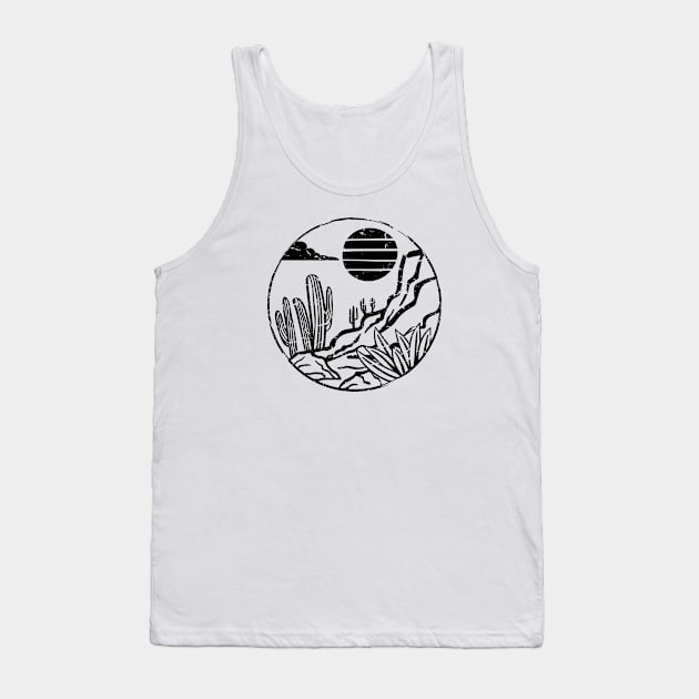 Cactus Arizona Landscape Desert Sunset Tank Top by HiDearPrint